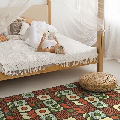 Tapijt vinyl Folkloristische illustratie van bloemen