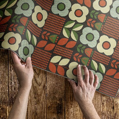 Tapijt vinyl Folkloristische illustratie van bloemen