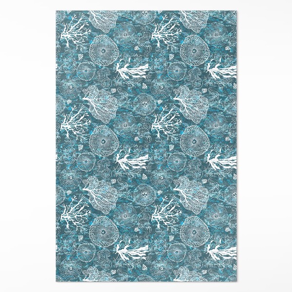 Vinyl vloerkleed Een patroon geïnspireerd door de zeeflora en -fauna
