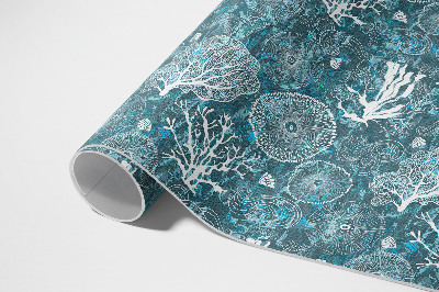 Vinyl vloerkleed Een patroon geïnspireerd door de zeeflora en -fauna