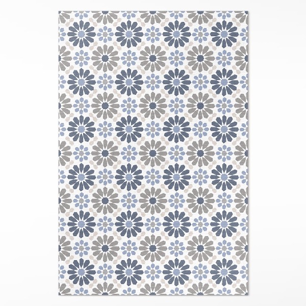 Tapijt vinyl Pastelkleurige bloemen, delicaat, regelmatig patroon