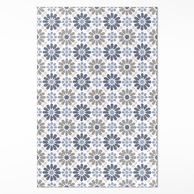 Tapijt vinyl Pastelkleurige bloemen, delicaat, regelmatig patroon