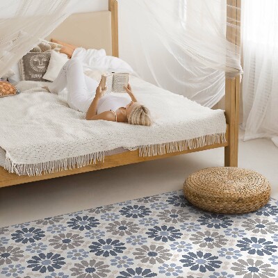 Tapijt vinyl Pastelkleurige bloemen, delicaat, regelmatig patroon