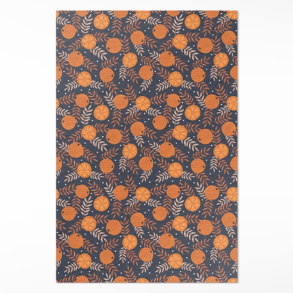 Vinyl vloerkleed Illustratie van sinaasappels en bladeren