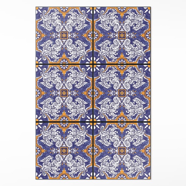 Vinyl vloerkleed Stijlvolle tegels met plantenornamenten