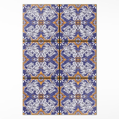 Vinyl vloerkleed Stijlvolle tegels met plantenornamenten