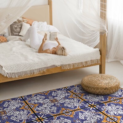 Vinyl vloerkleed Stijlvolle tegels met plantenornamenten