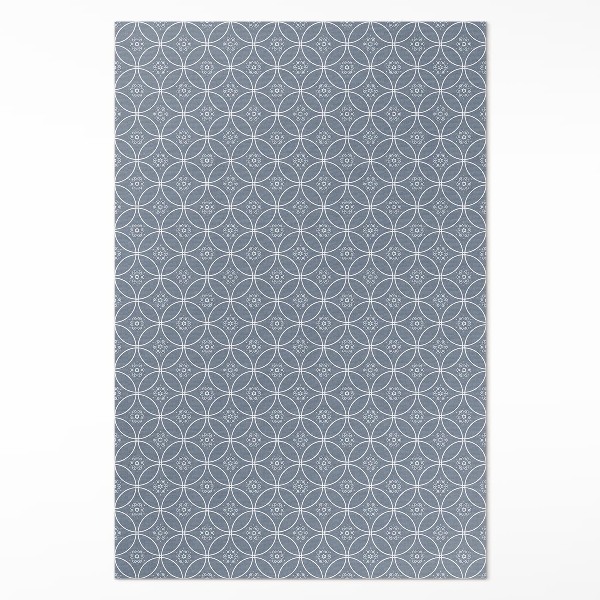 Vinyl tapijt Kettingpatroon met regelmatige cirkels en bloemen