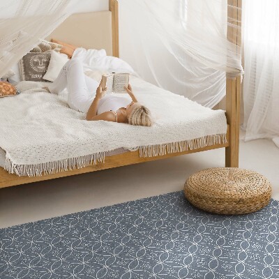 Vinyl tapijt Kettingpatroon met regelmatige cirkels en bloemen