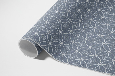 Vinyl tapijt Kettingpatroon met regelmatige cirkels en bloemen