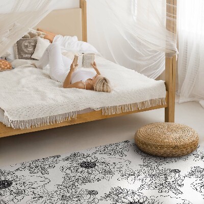 Tapijt vinyl Getekende zonnebloemen, prachtige vintage bloemen