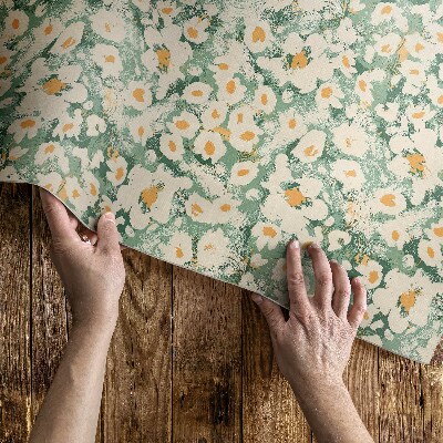 Vinyl tapijt Veld weide geschilderde bloemen abstract