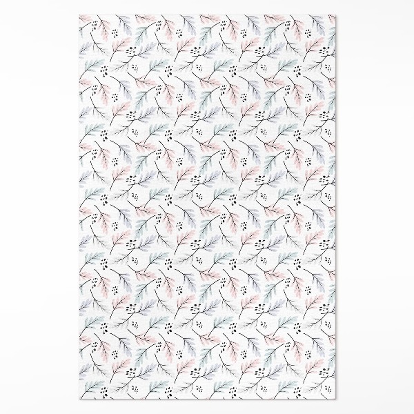 Vinyl tapijt Pastelkleurige subtiele planten in boho-stijl