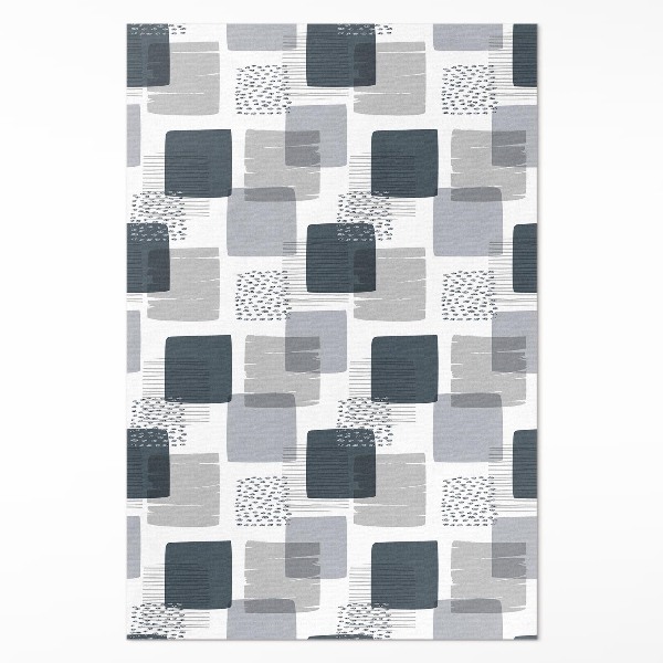 Vinyl vloerkleed Geschilderde retro vierkanten