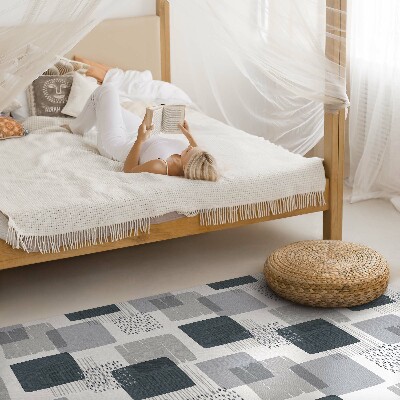 Vinyl vloerkleed Geschilderde retro vierkanten