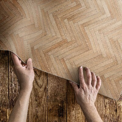 Vinyl tapijt Prachtige houten visgraat parketvloer
