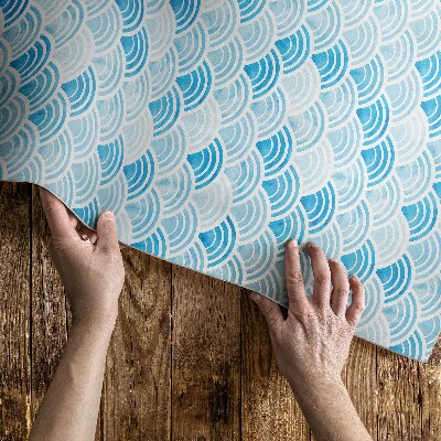 Tapijt vinyl Waterverf golvenpatroon in Aziatische stijl