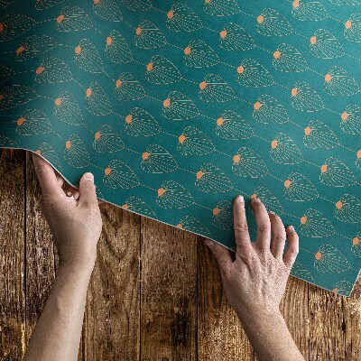 Vinyl vloerkleed Herhalend bladeren bloemenpatroon