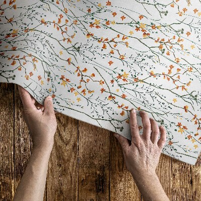 Vinyl tapijt Bloemen en takjes in boho-stijl