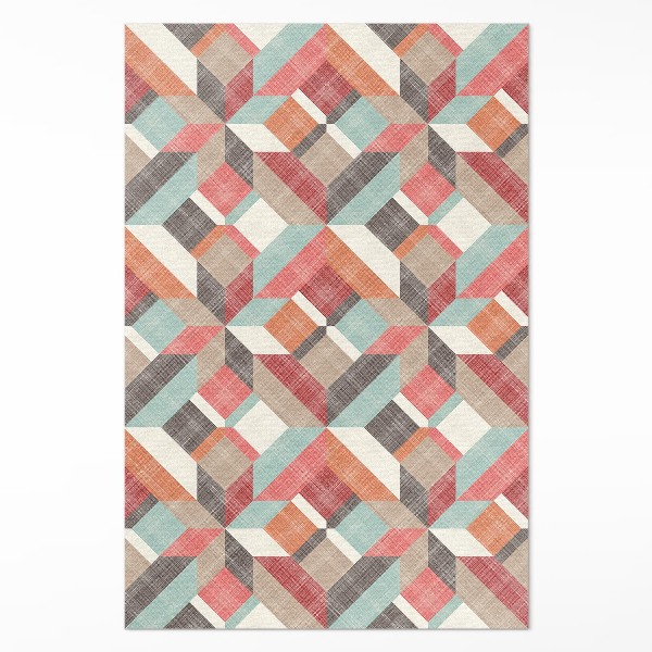 Vinyl vloerkleed Een versleten geometrisch patroon