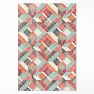 Vinyl vloerkleed Een versleten geometrisch patroon