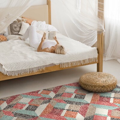 Vinyl vloerkleed Een versleten geometrisch patroon