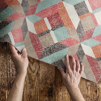 Vinyl vloerkleed Een versleten geometrisch patroon