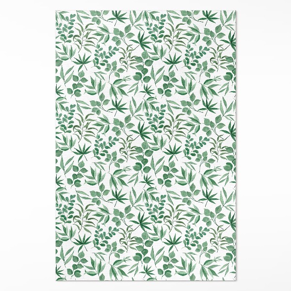 Vinyl tapijt Aquarelbladeren in een delicate stijl