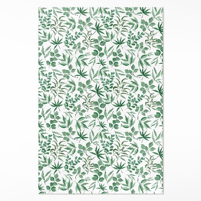 Vinyl tapijt Aquarelbladeren in een delicate stijl