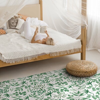 Vinyl tapijt Aquarelbladeren in een delicate stijl