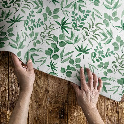 Vinyl tapijt Aquarelbladeren in een delicate stijl