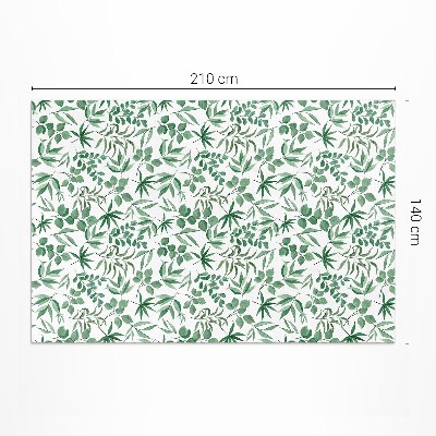 Vinyl tapijt Aquarelbladeren in een delicate stijl