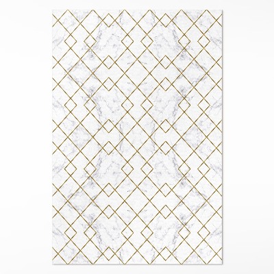 Tapijt vinyl Ruiten op licht marmer