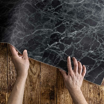 Vinyl vloerkleed Donkere marmeren stenen tegels