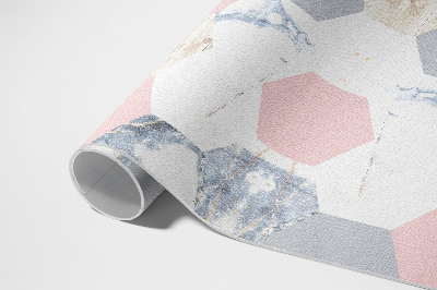 Vinyl tapijt Pastel zeshoeken met marmer
