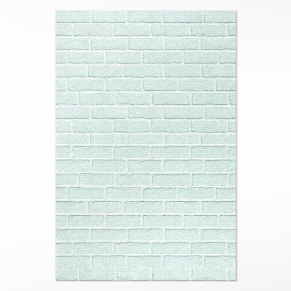 Tapijt vinyl Een bakstenen muur in een blauwgroene kleur