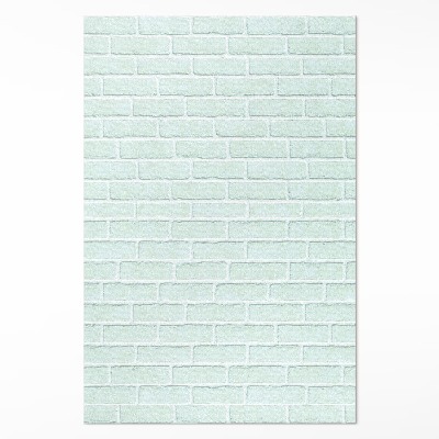 Tapijt vinyl Een bakstenen muur in een blauwgroene kleur