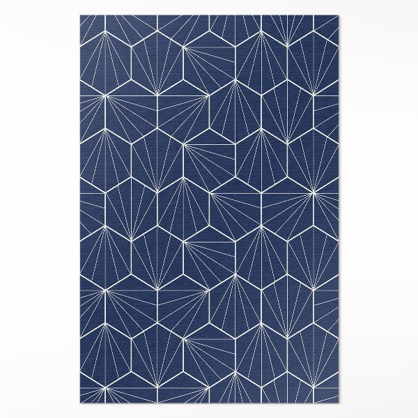 Tapijt vinyl Zeshoeken met lineaire patronen