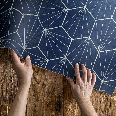 Tapijt vinyl Zeshoeken met lineaire patronen