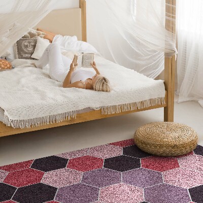 Vinyl vloerkleed Zeshoekige tegels, imitatie pluche