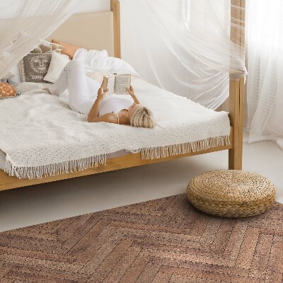 Vinyl tapijt Stijlvol visgraat houten parket