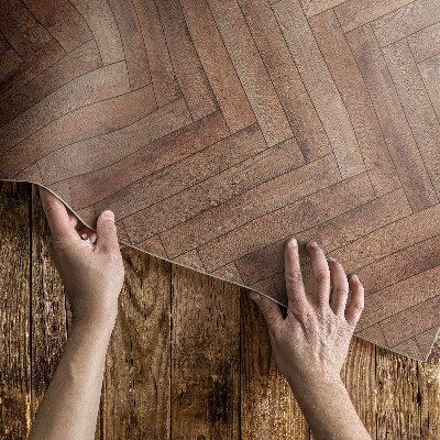 Vinyl tapijt Stijlvol visgraat houten parket