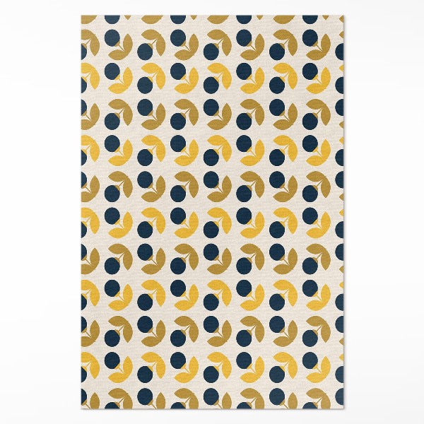 Tapijt vinyl Kleine bloemen en bladeren in een regelmatig patroon