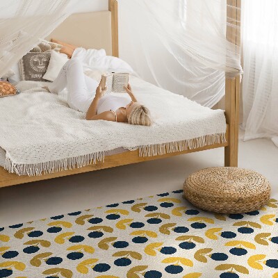 Tapijt vinyl Kleine bloemen en bladeren in een regelmatig patroon