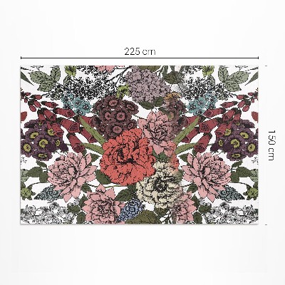 Tapijt vinyl Pastelkleurige bloemen in een vintage weide