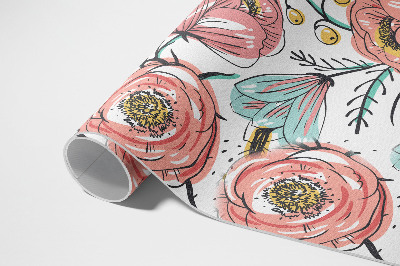 Vinyl tapijt Pastelkleurige bloemen, prachtige subtiele illustratie