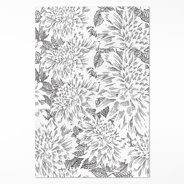 Tapijt vinyl Stijlvolle schets van een weidebloem