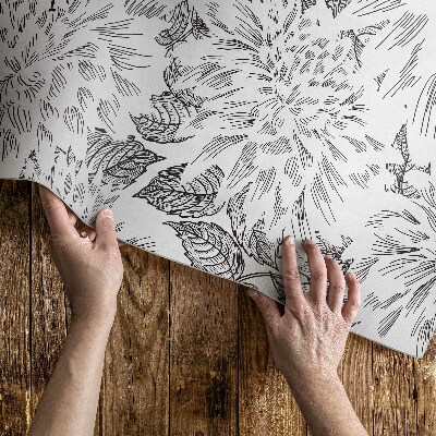 Tapijt vinyl Stijlvolle schets van een weidebloem