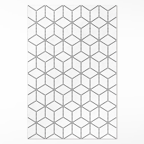 Vinyl vloerkleed 3D kubussen moderne stippen