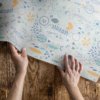 Tapijt vinyl Wilde bloemen in pastelkleuren